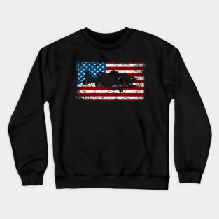 Patriotic Bass Fishing Crewneck Sweatshirt